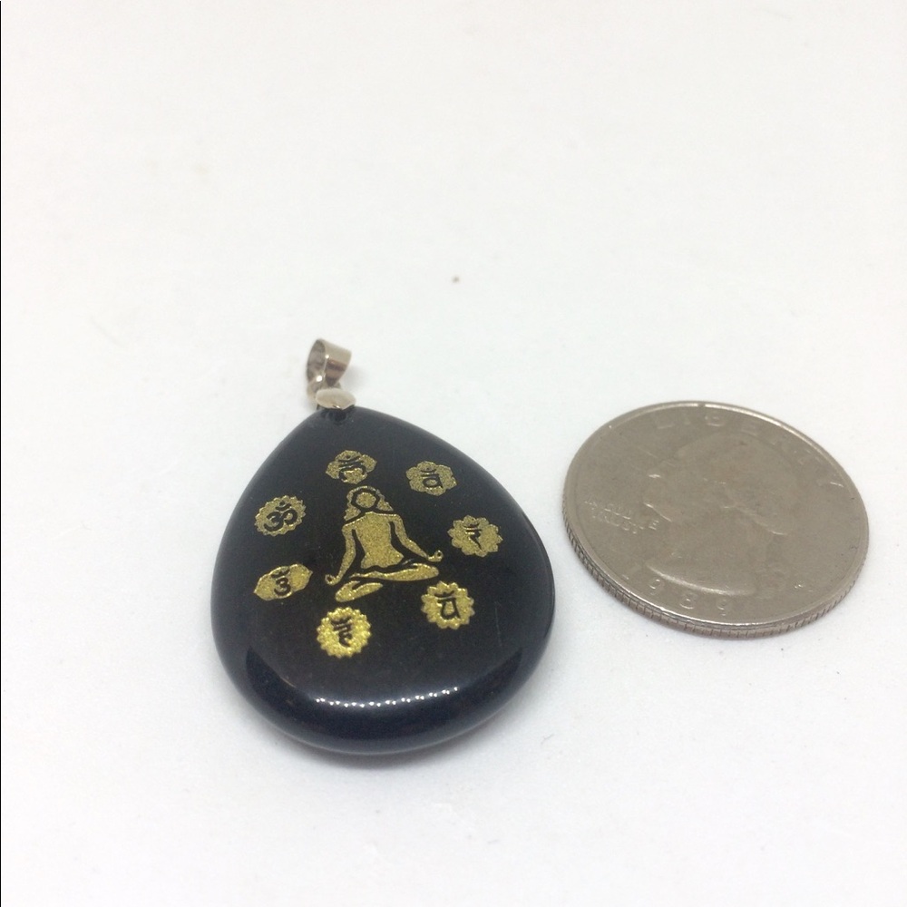 🌠🕉 OBSIDIAN PENDANT - Picture 3 of 7